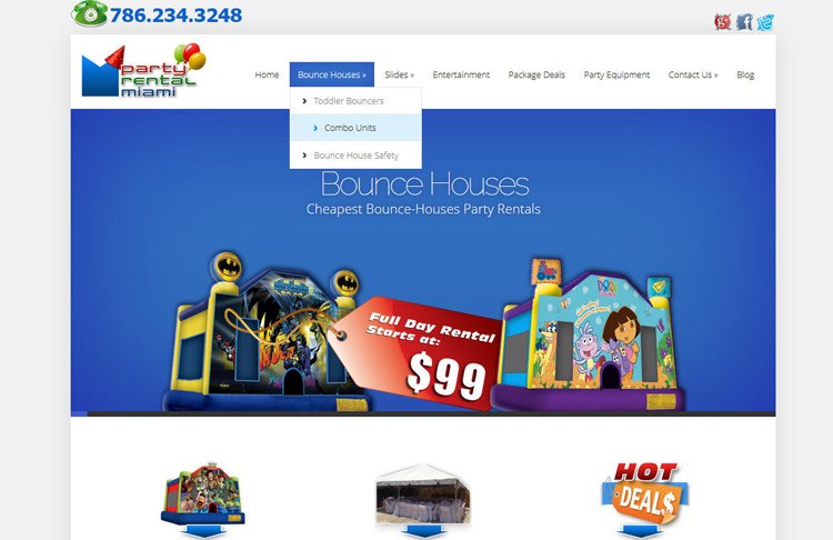 Party Rentals Web Design