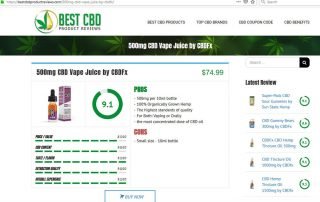 best cbd products reviews website design